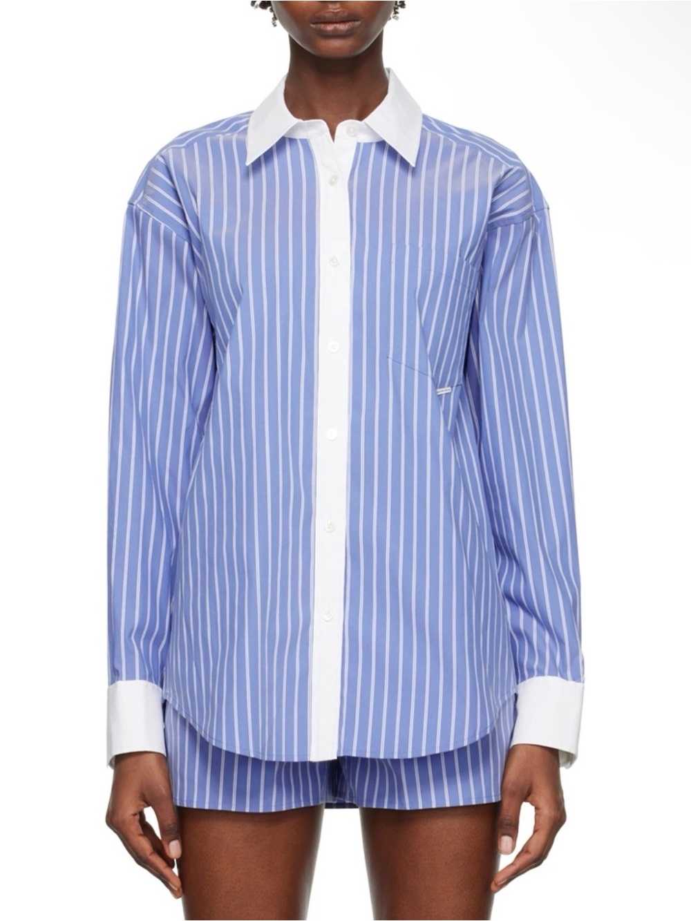 Alexander Wang Blue and White Striped Button Down